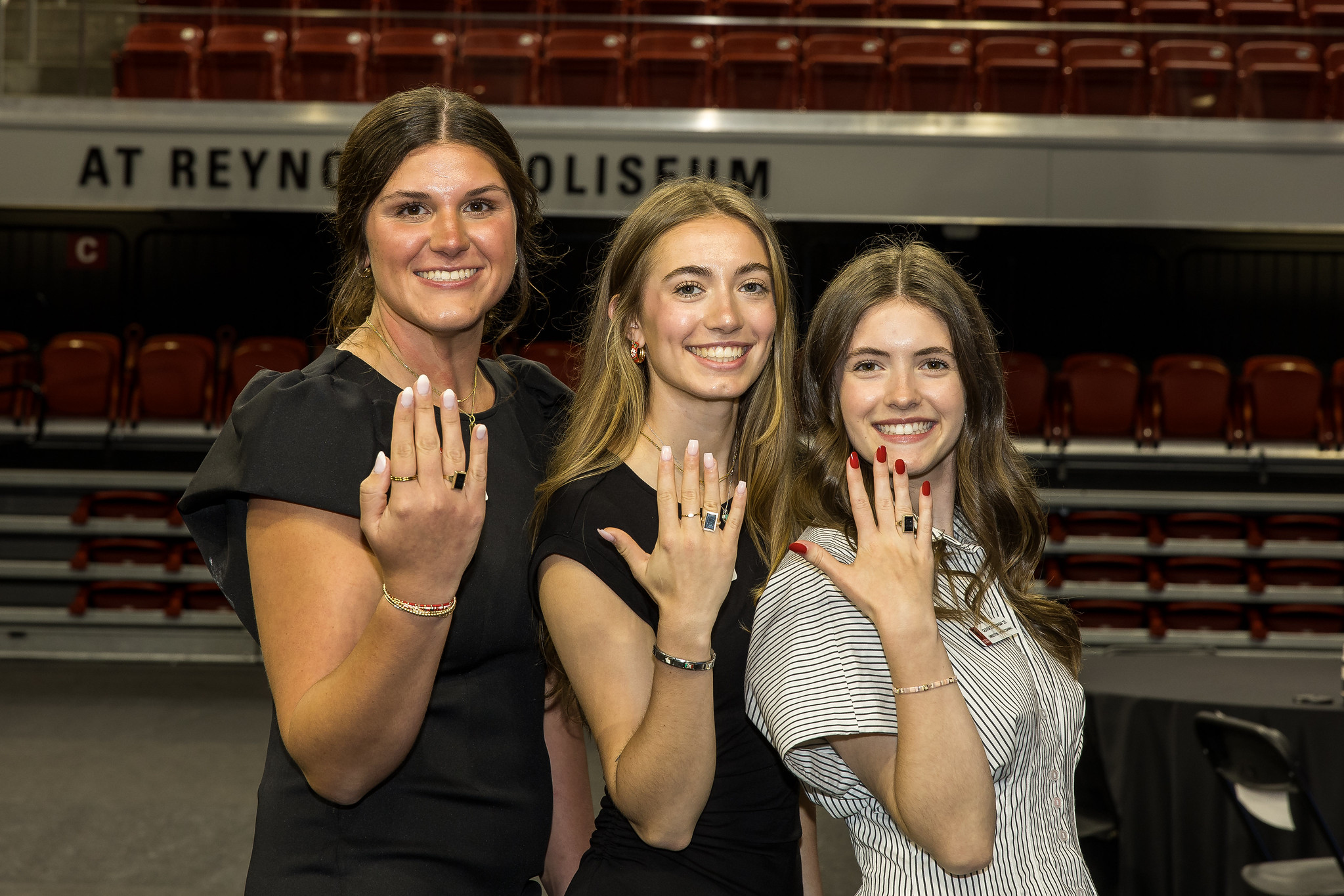 Students show off their NC State rings